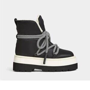 RUDSAK Black and Cream Platform Chunky Polar Winter Boots 38